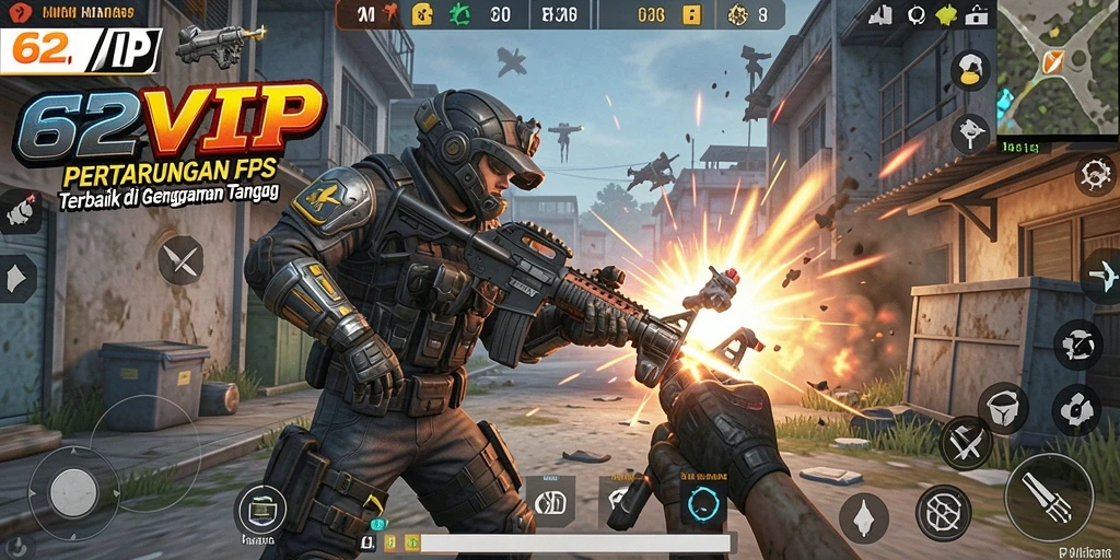 Gameplay FPS yang mendebarkan di 62VIP, penuh aksi dan strategi.