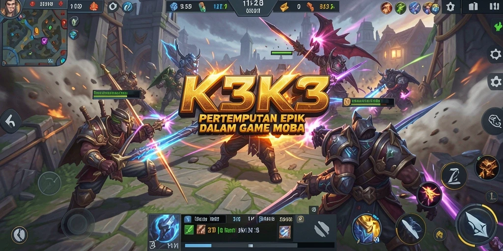 Screenshot gameplay K3K3 menampilkan pertempuran seru antara tim yang saling beradu strategi.