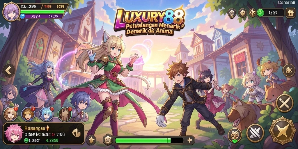 Tangkapan layar menunjukan pertempuran seru dalam game LUXURY88.