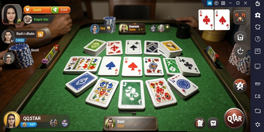 Screenshot menampilkan gameplay seru Gaple di QQSTAR.
