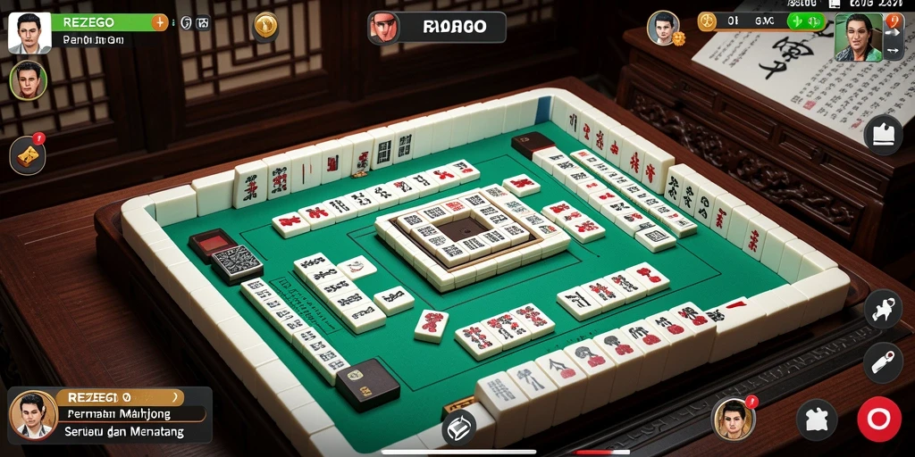 Tampak gameplay seru dalam REZEGO dengan tantangan Mahjong.