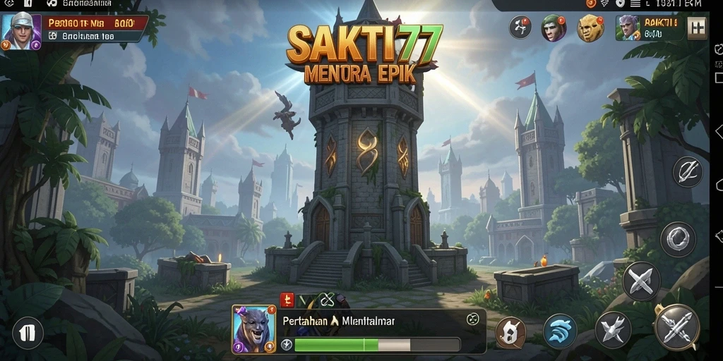 Tampilan gameplay menara pertahanan yang seru dan mendebarkan.