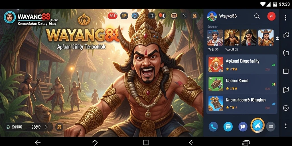 Tampilan antarmuka aplikasi WAYANG88 yang intuitif dan menarik.